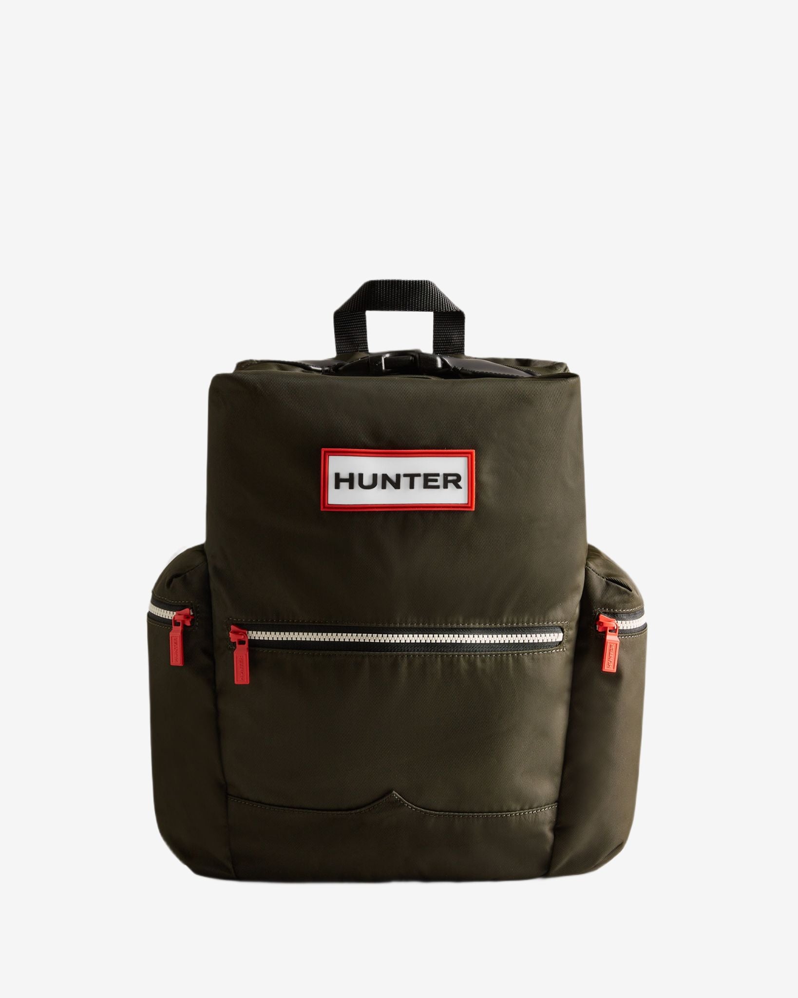 Hunter Boots Nylon Large Topclip Backpack Dark Olive 