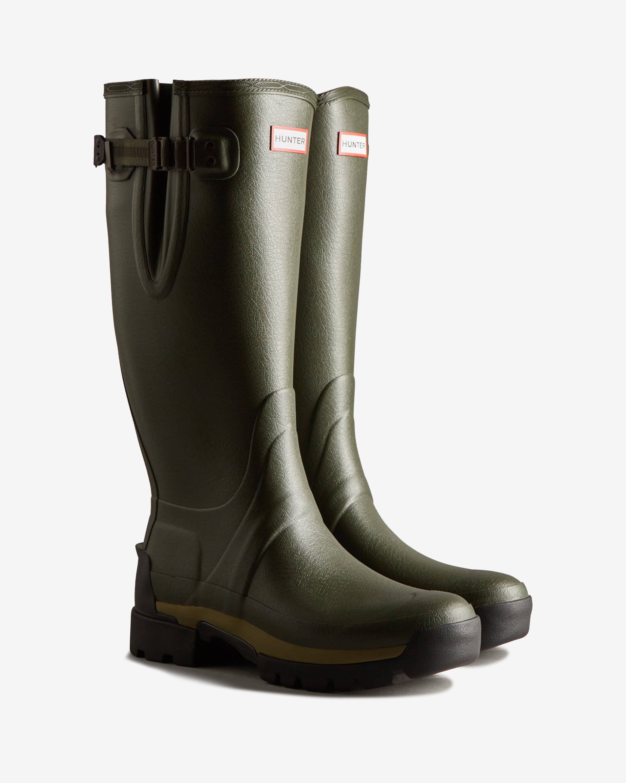 希少✨美品✨HUNTER BALMORAL CLASSIC レインブーツ　UK8 Hunter Boots Men's Balmoral Tall Side Adjustable Commando Sole