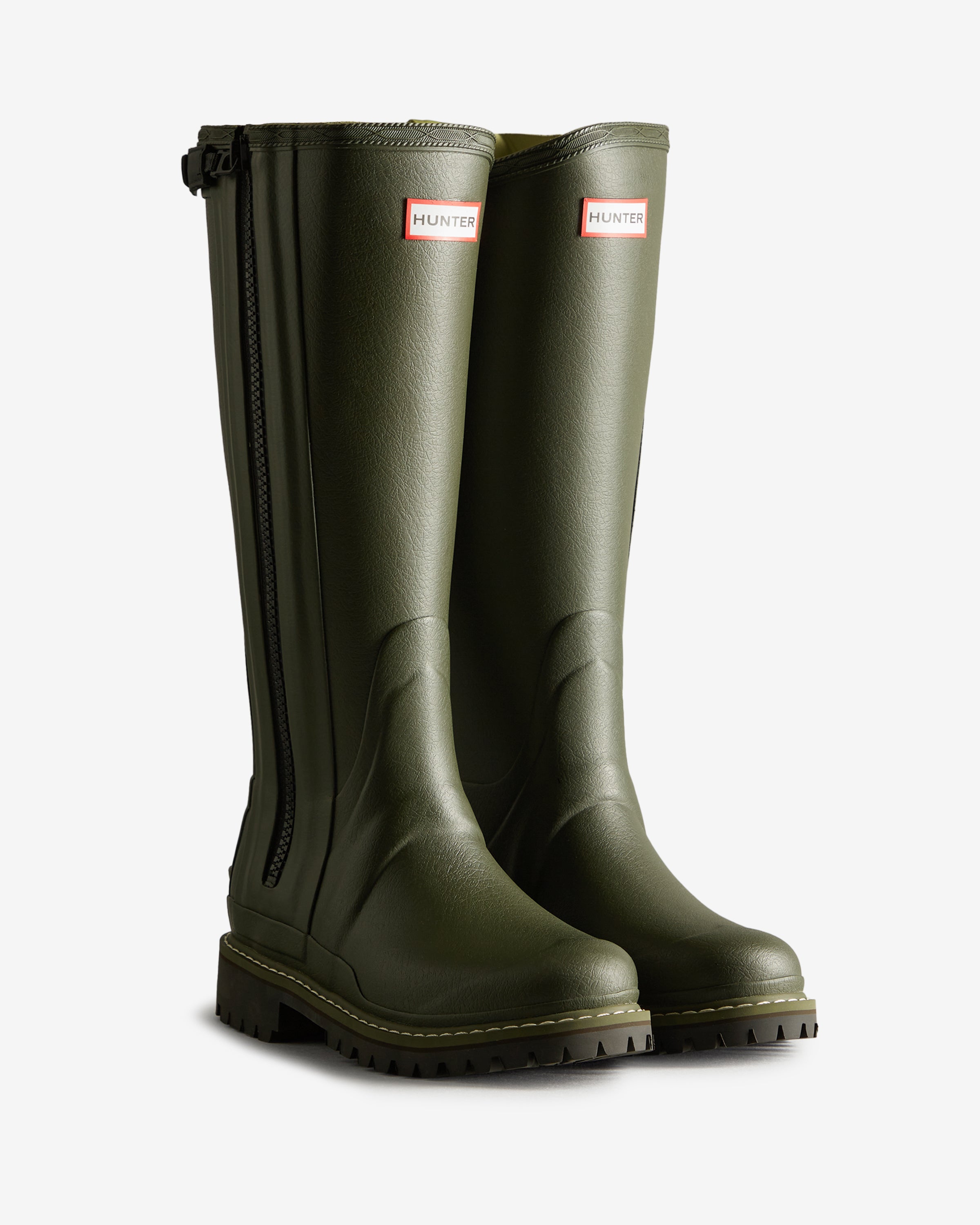 Hunter Boots Women's Balmoral Tall Full Zip Commando Sole Boot