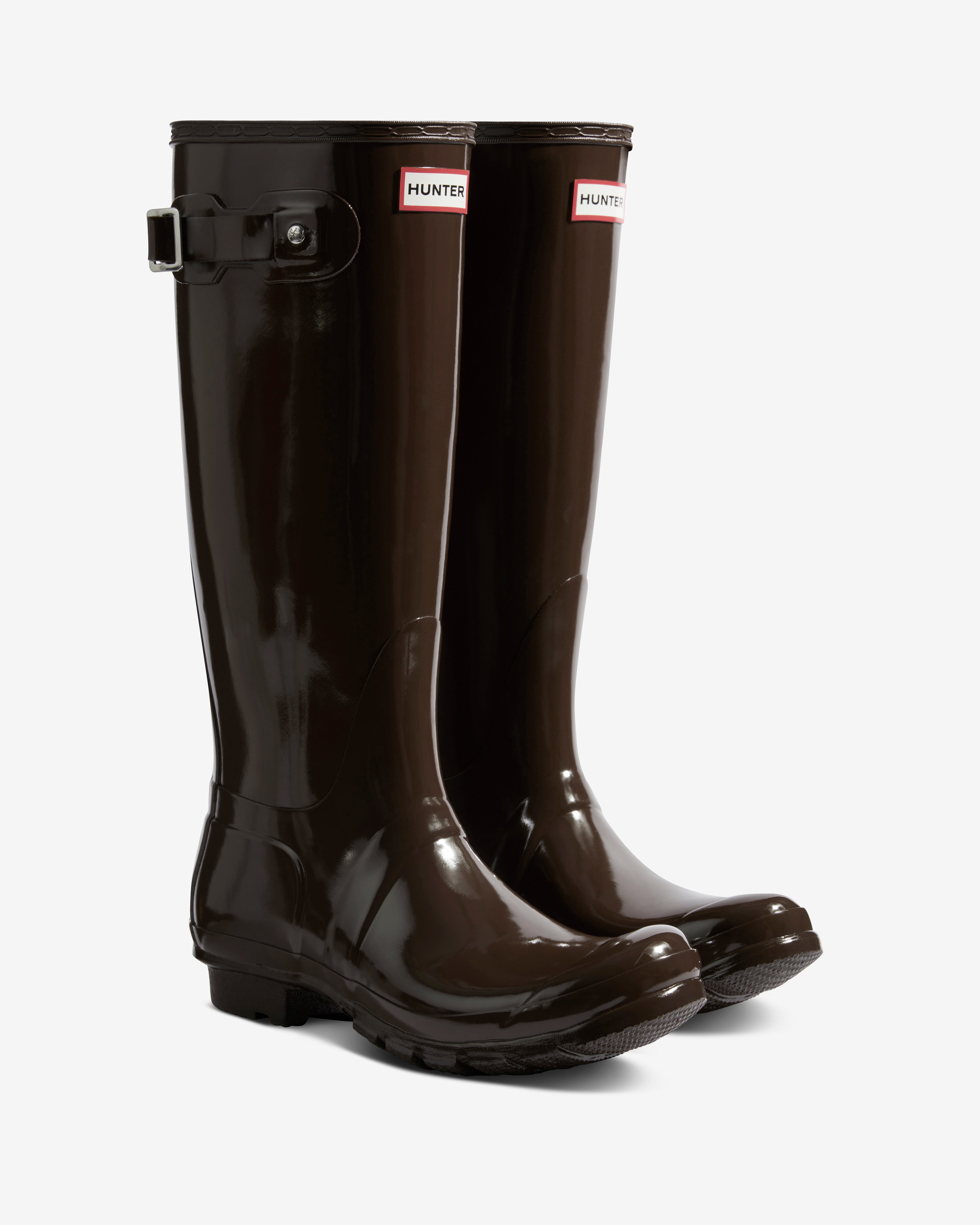 Hunter Boots Women's Original Tall Gloss Boots Chocolate Brown