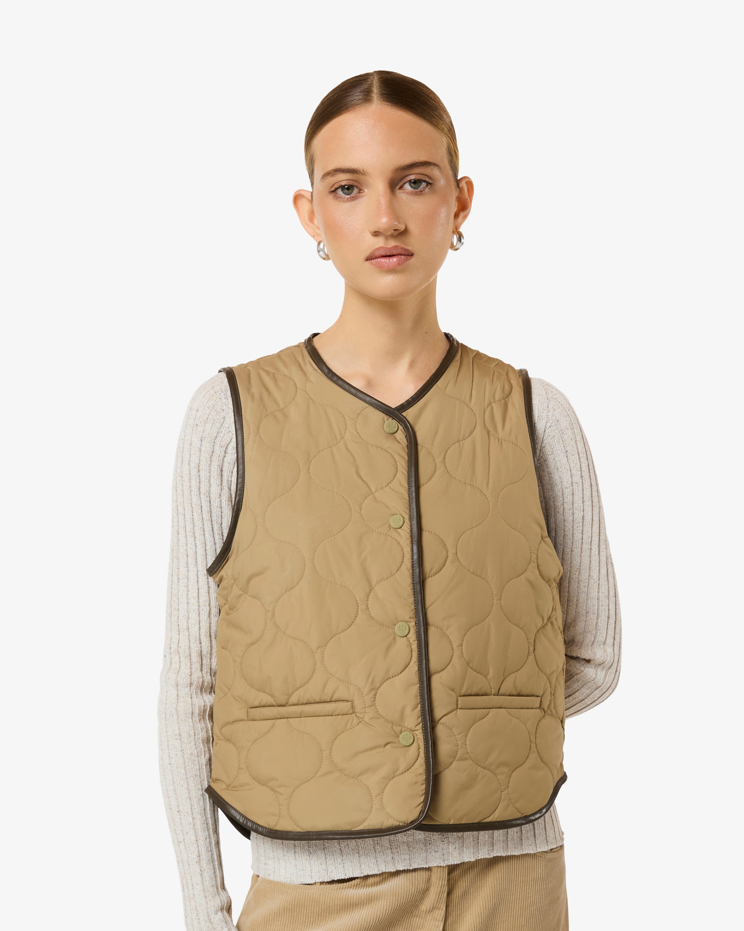 Bonny Quilted Vest Kelp