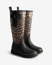 GANNI x Hunter Unisex Downpour Adjustable Boot Leopard / Black
