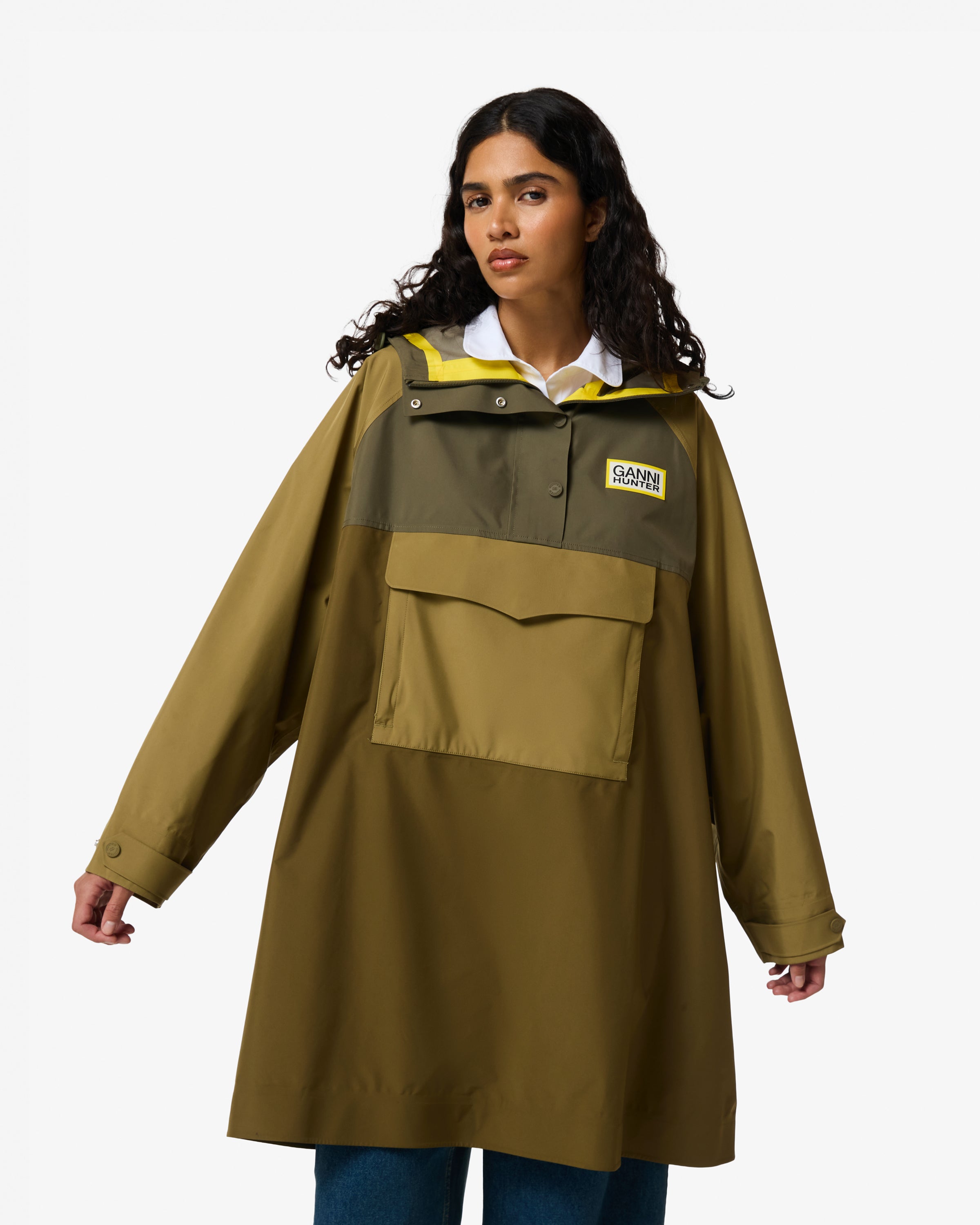 GANNI X Hunter Unisex Waterproof Poncho GANNI Green