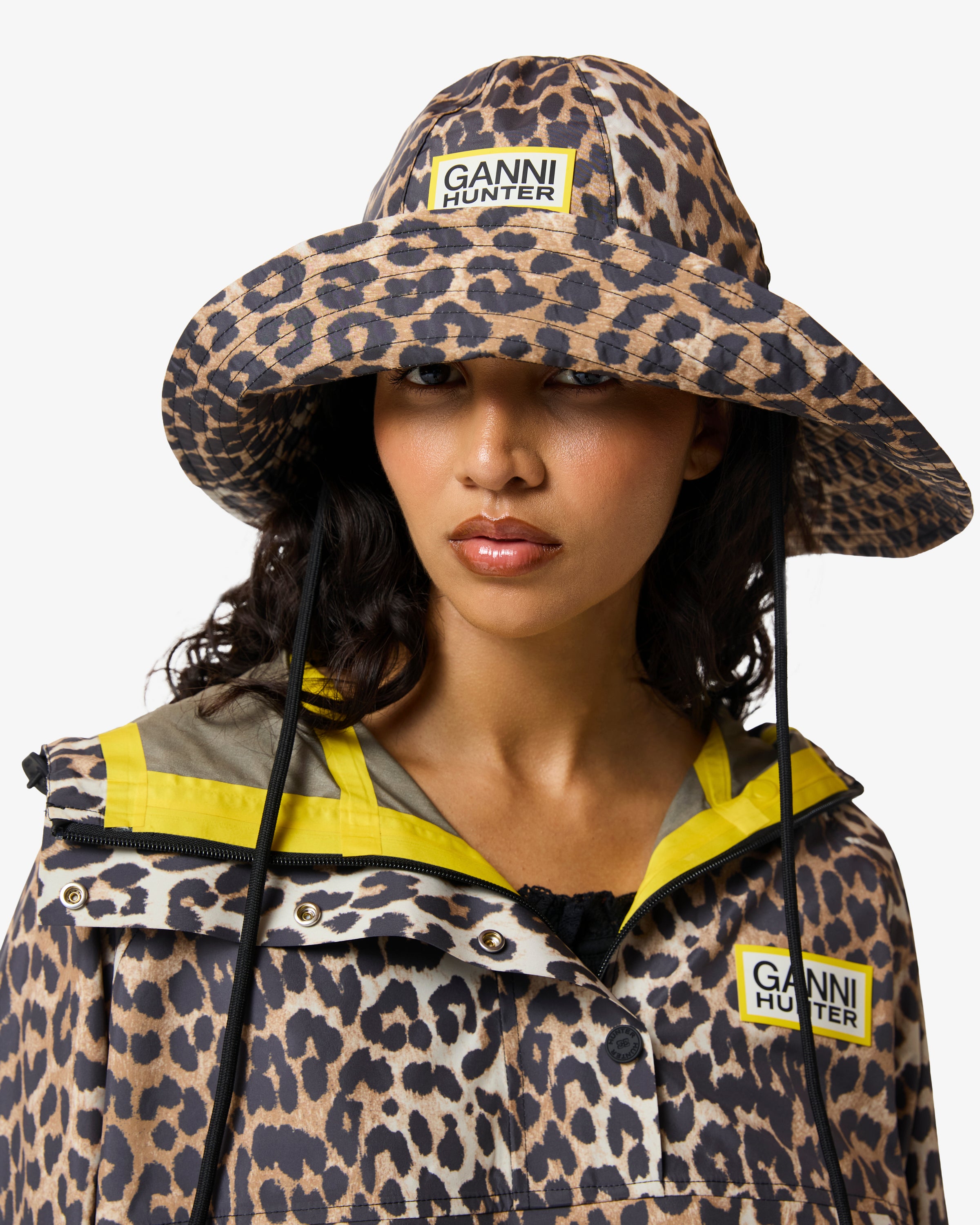 GANNI X Hunter Unisex Waterproof Poncho Leopard