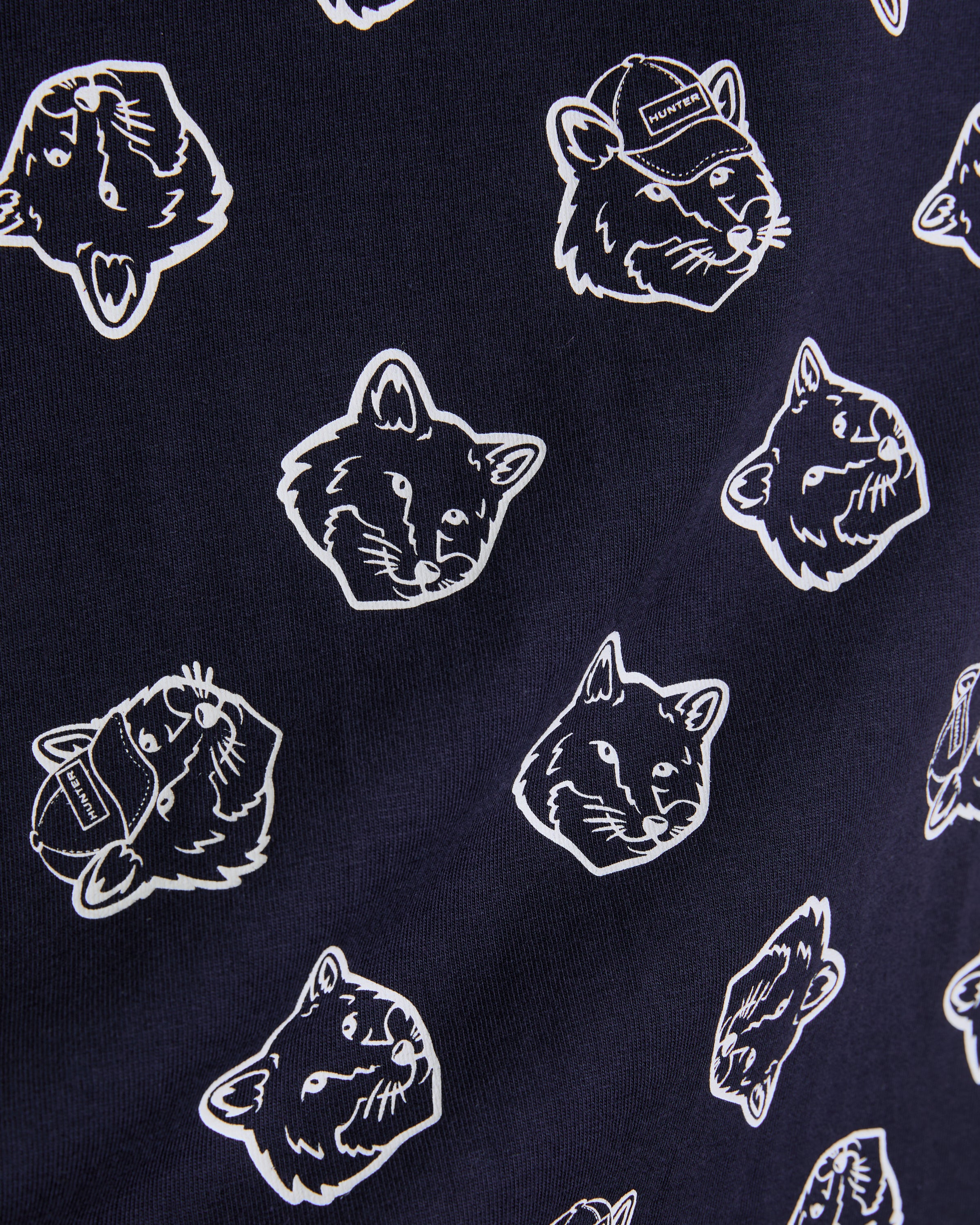 Maison Kitsune X Hunter Kids Fox Head Tee Night Sky White
