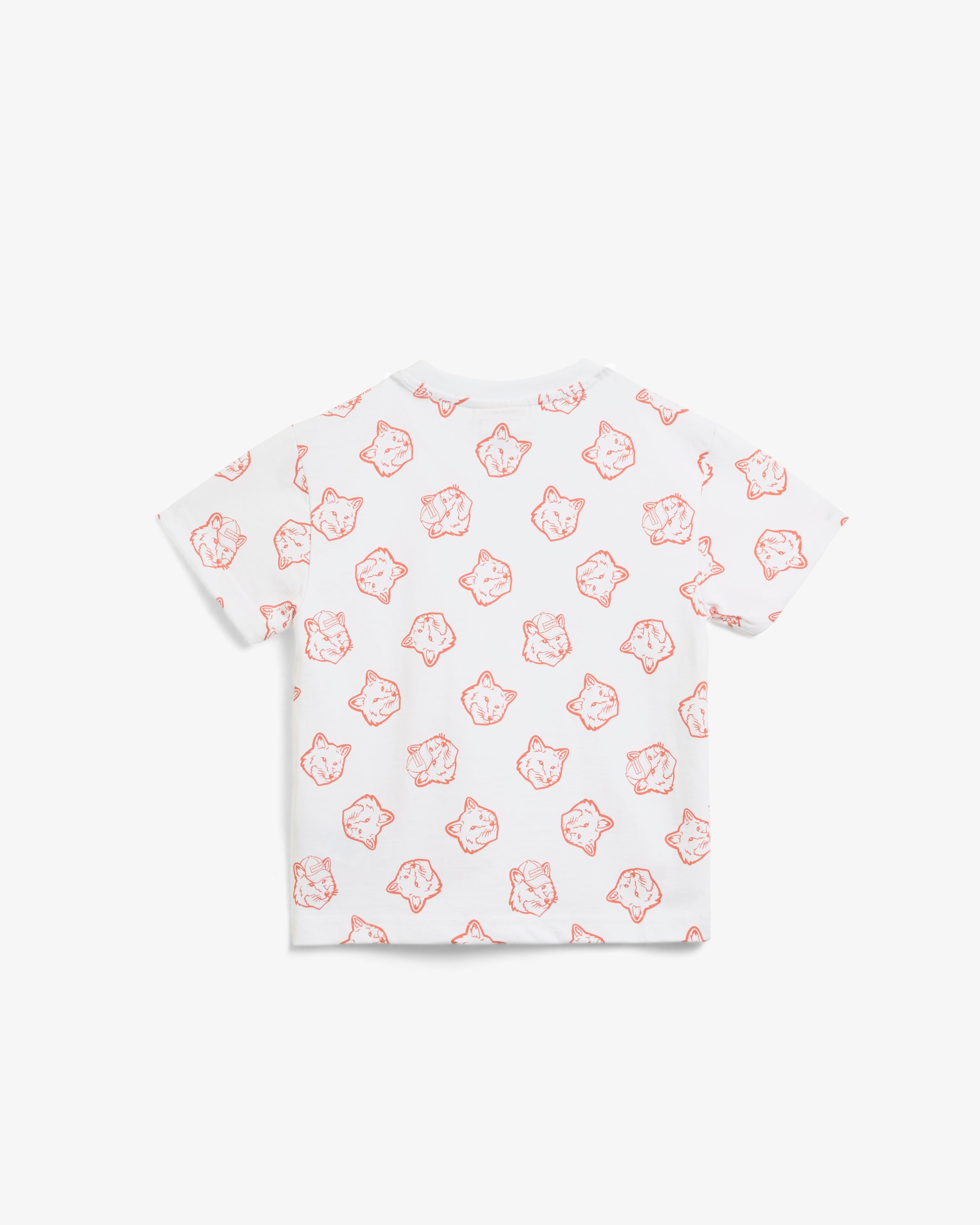Maison Kitsune X Hunter Kids Fox Head Tee White Burnt Orange