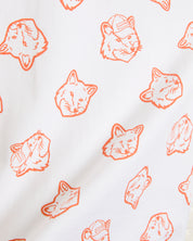 Maison Kitsune X Hunter Kids Fox Head Tee White Burnt Orange