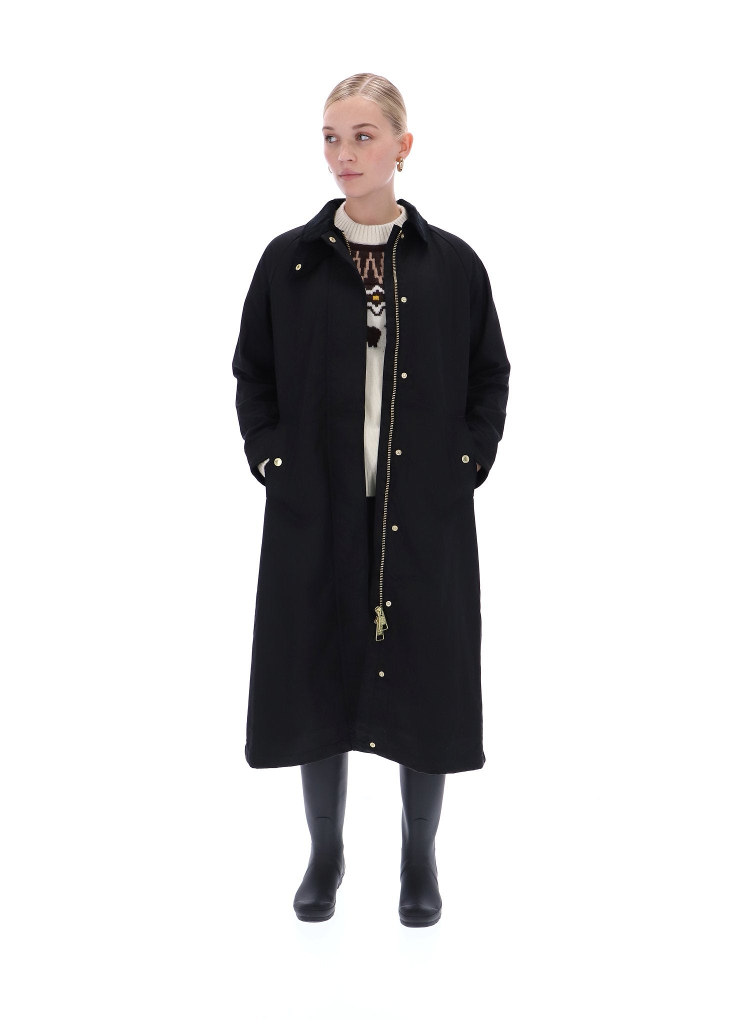Harrow Long Line Waxed Jacket Black – Hunter Boots Nordic