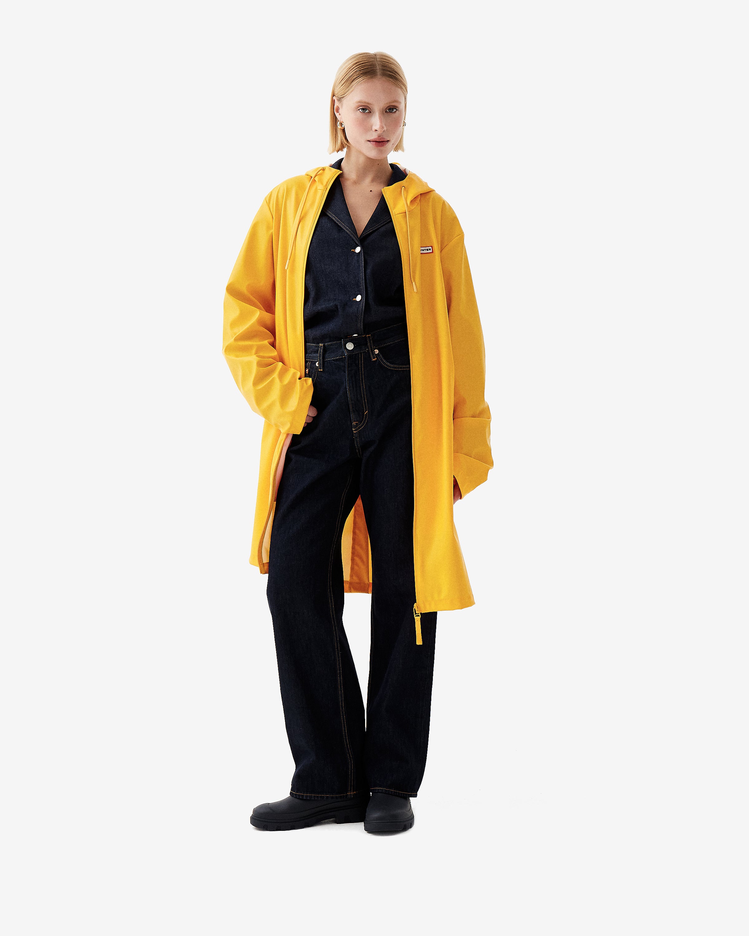 Hunter Boots Unisex Downpour Andrea Rain Coat Gold Fusion – Hunter