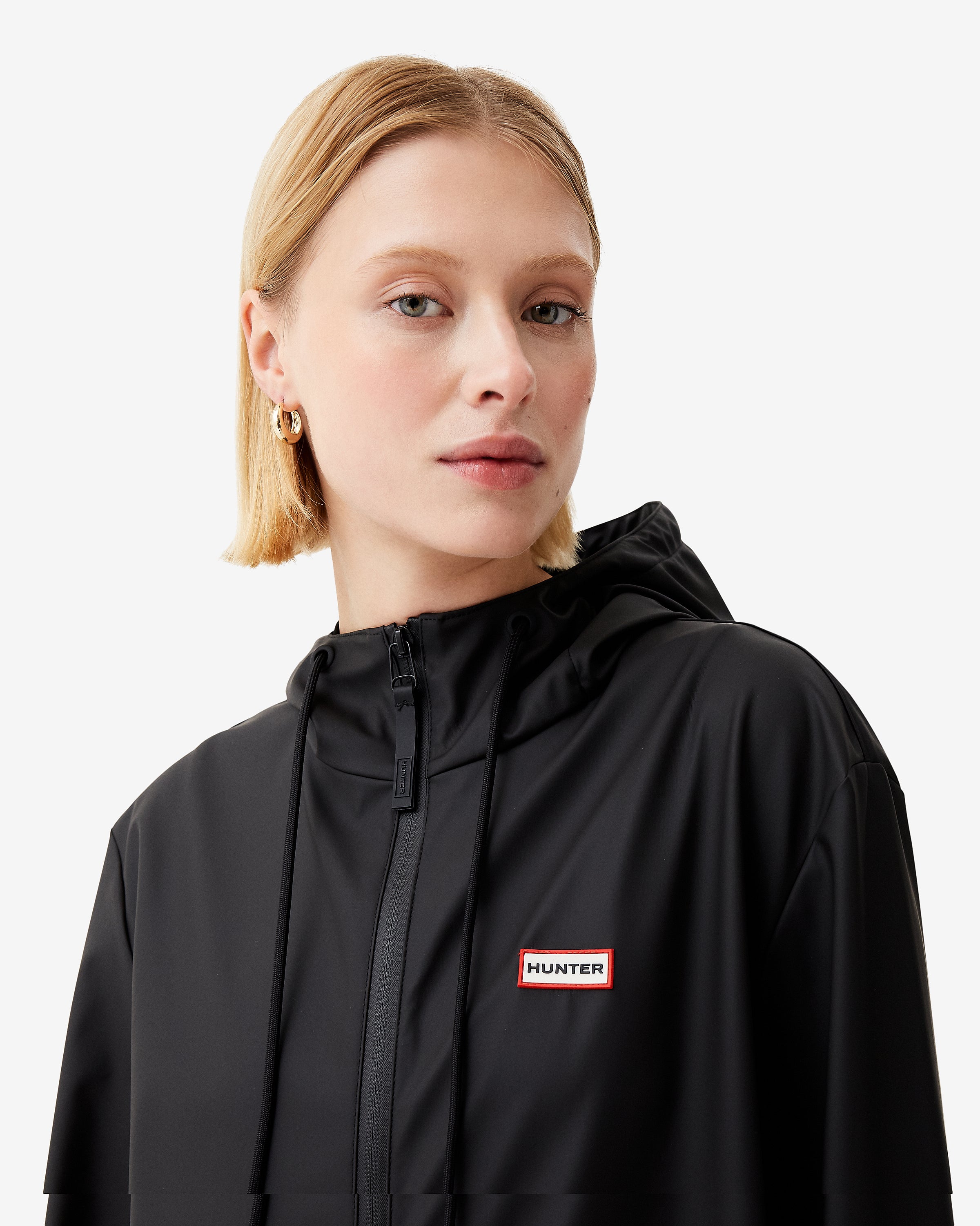 Hunter Boots Unisex Downpour Andrea Rain Coat Black