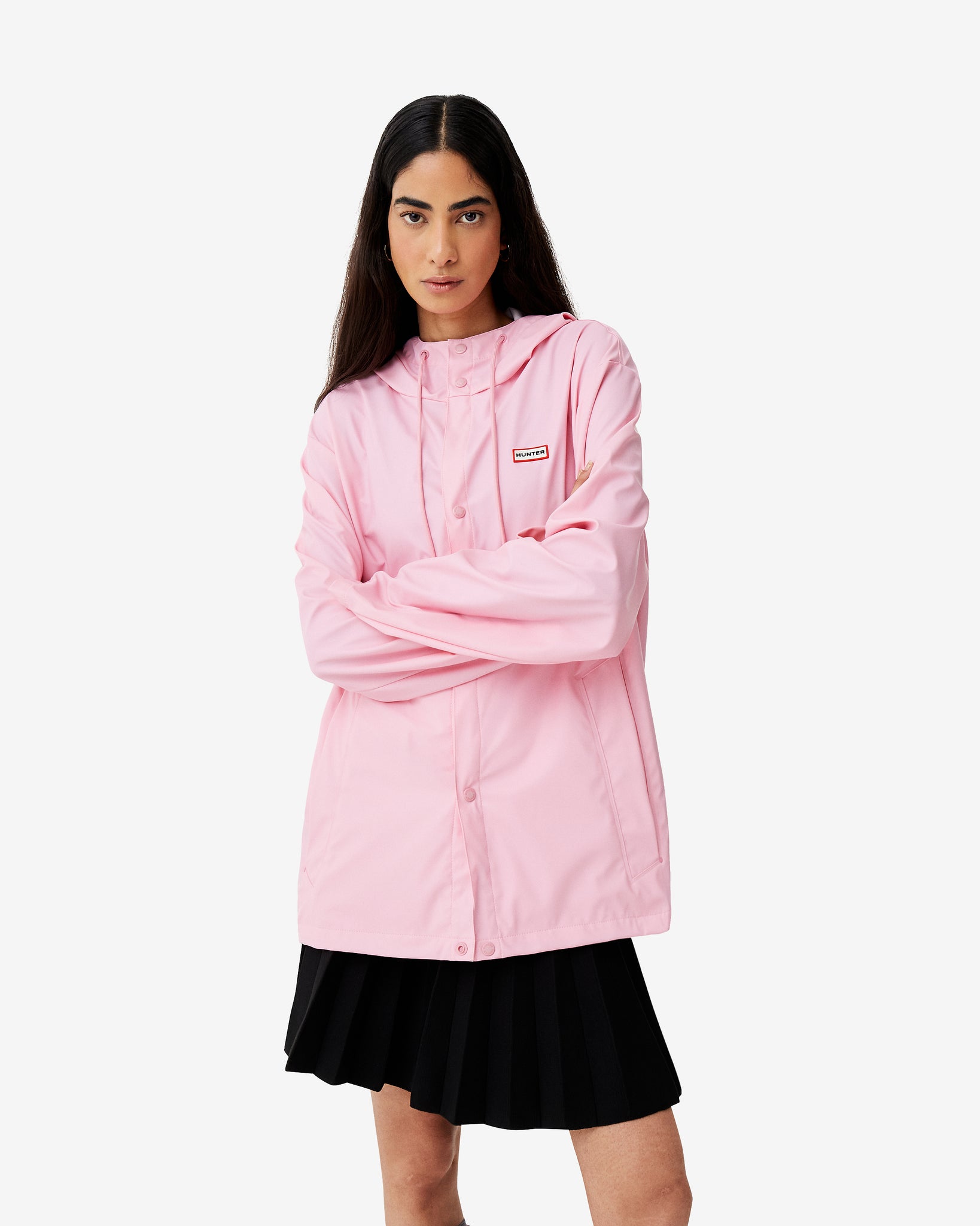 Hunter Boots Unisex Downpour Izzy Hooded Rain Jacket Prism Pink