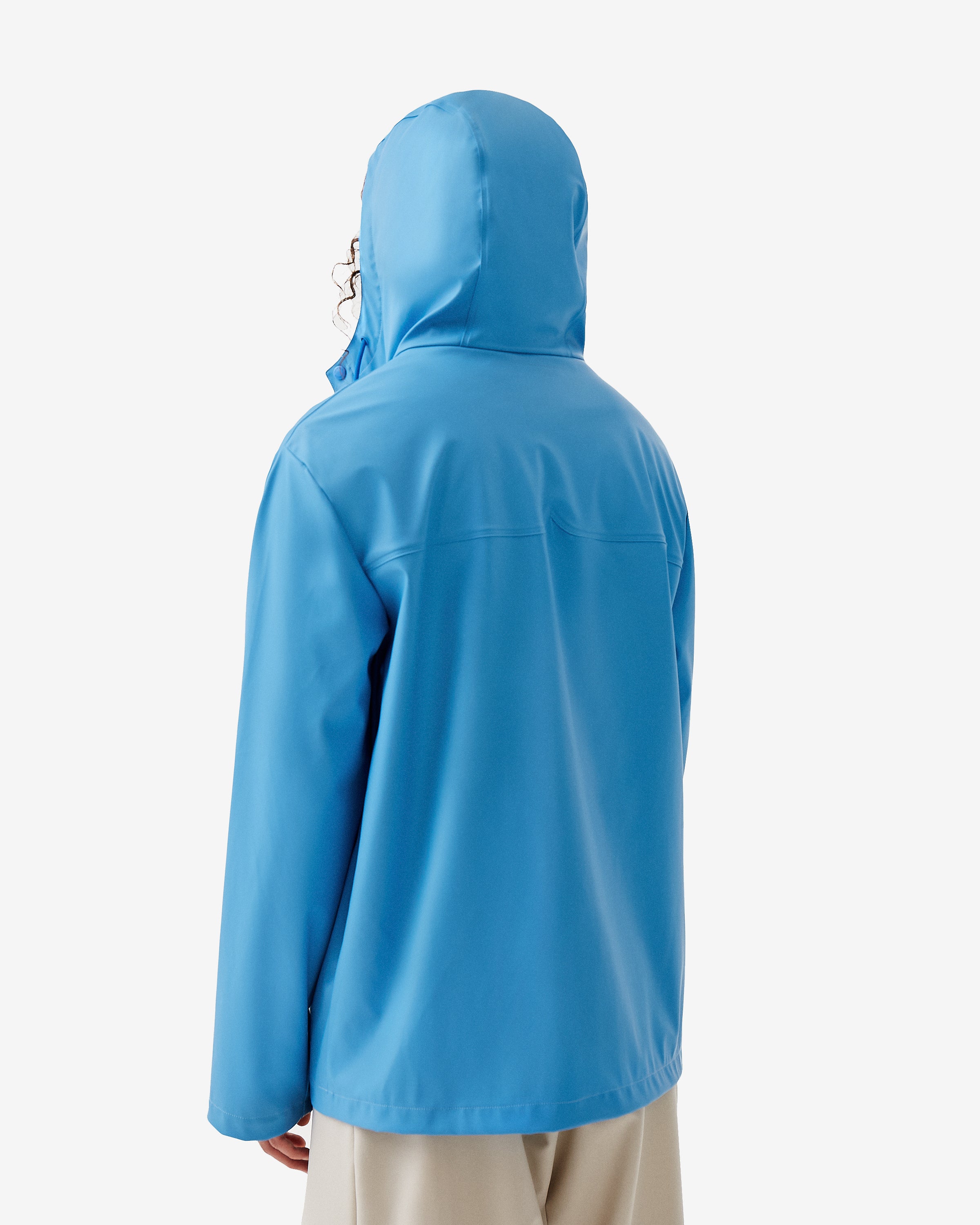 Hunter Boots Unisex Downpour Izzy Hooded Rain Jacket Azur Blue