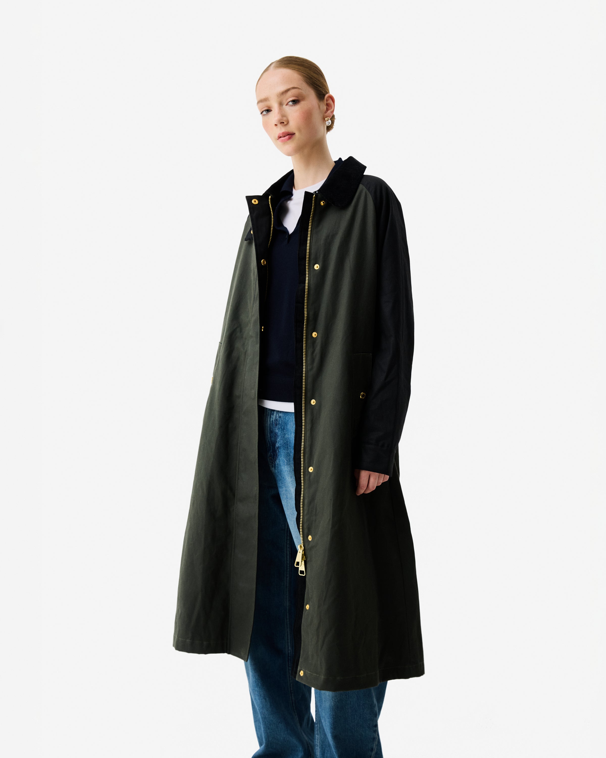 Harrow Patch Colour Block Waxed Coat