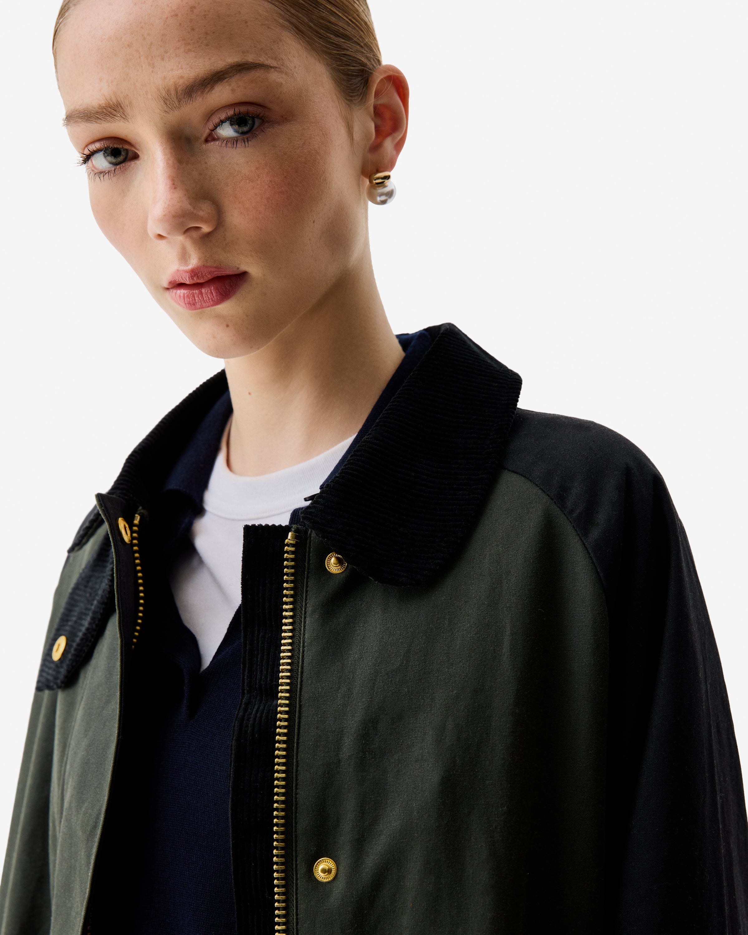 Harrow Patch Colour Block Waxed Coat