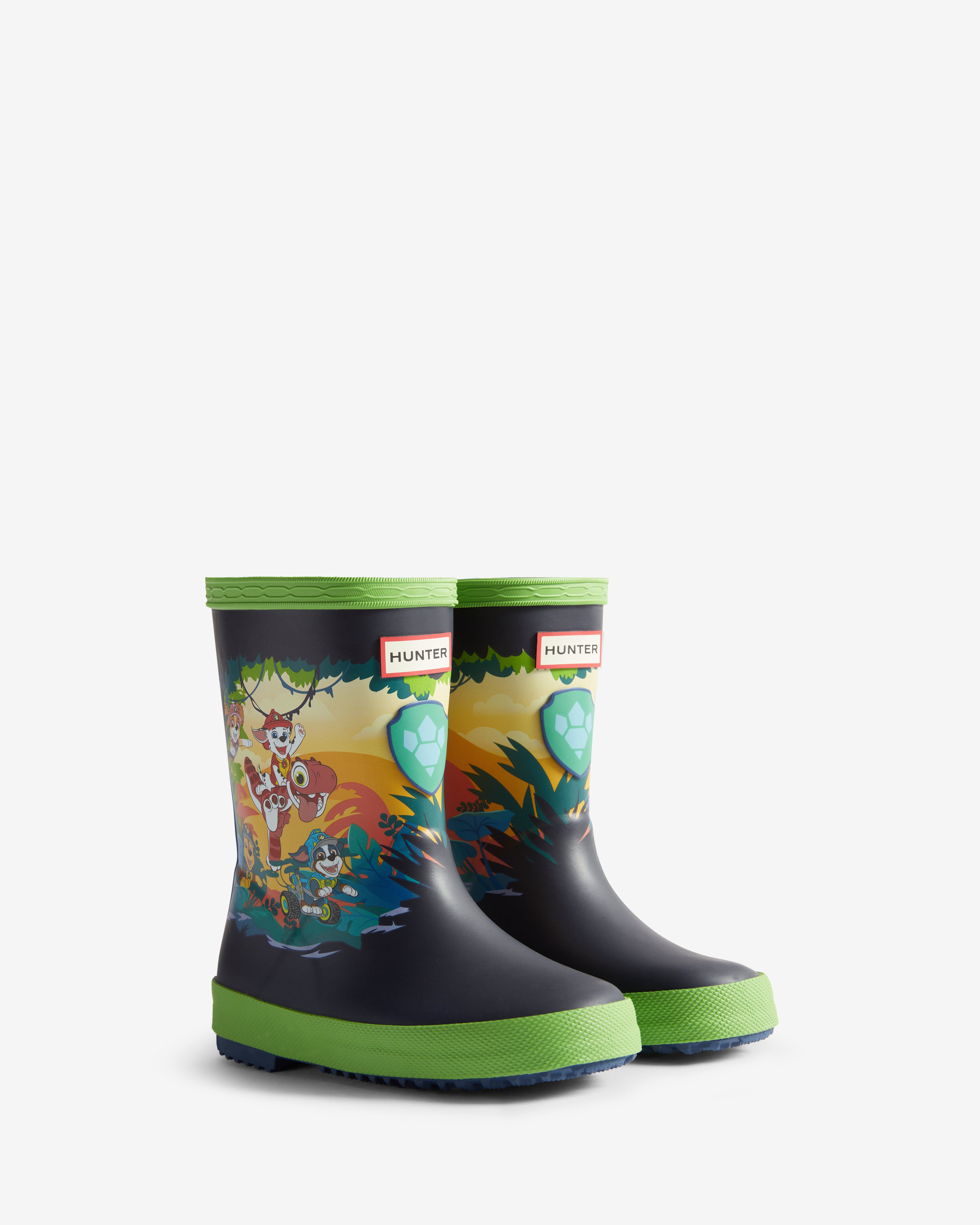 Hunter Boots X Paw Patrol Dino Rubber Boots Blue / Lettuce