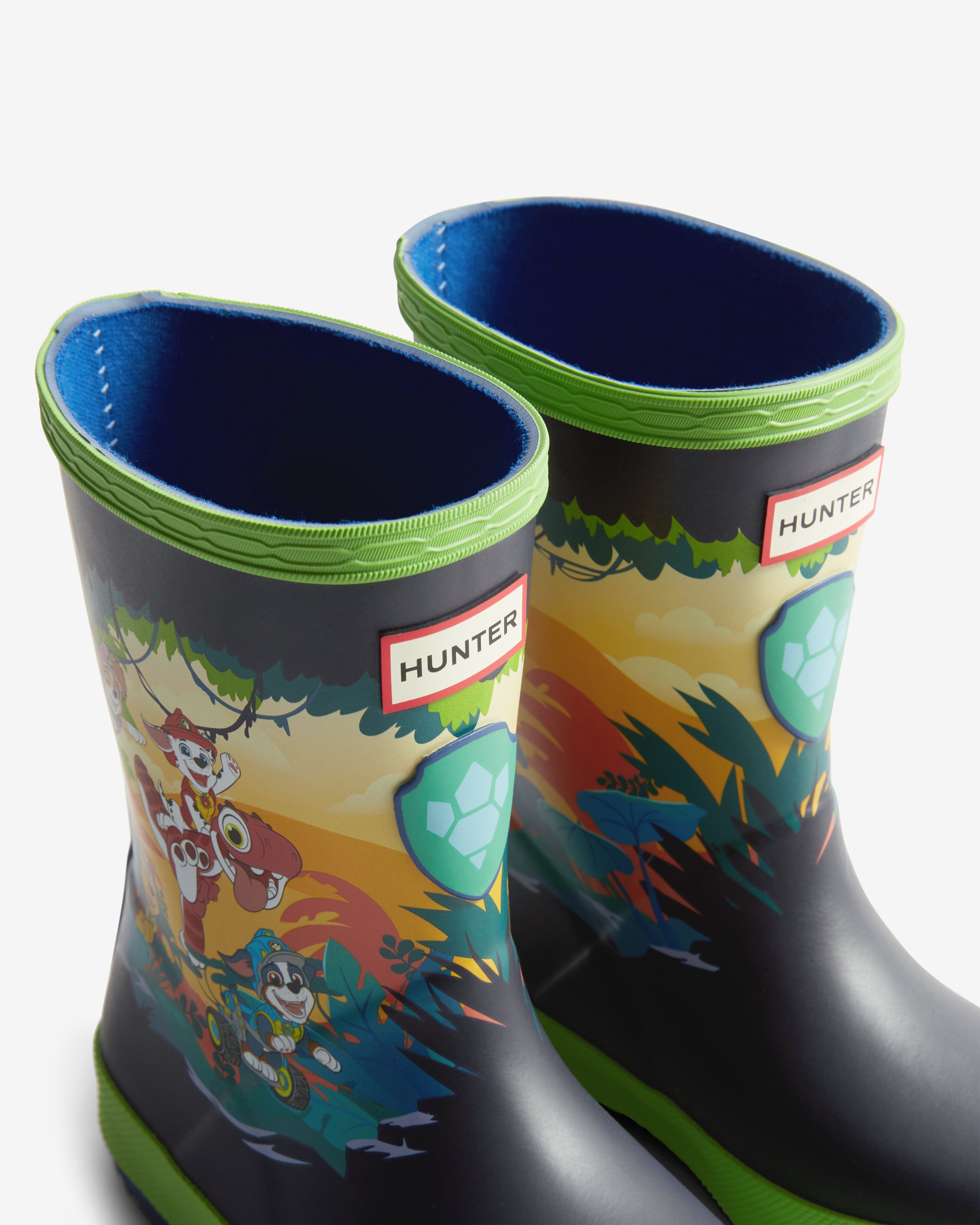 Hunter Boots X Paw Patrol Dino Rubber Boots Blue / Lettuce