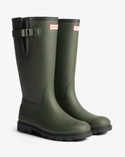 Unisex Field Downpour Tall Adjustable Neo Lined Boot Dark Olive Black