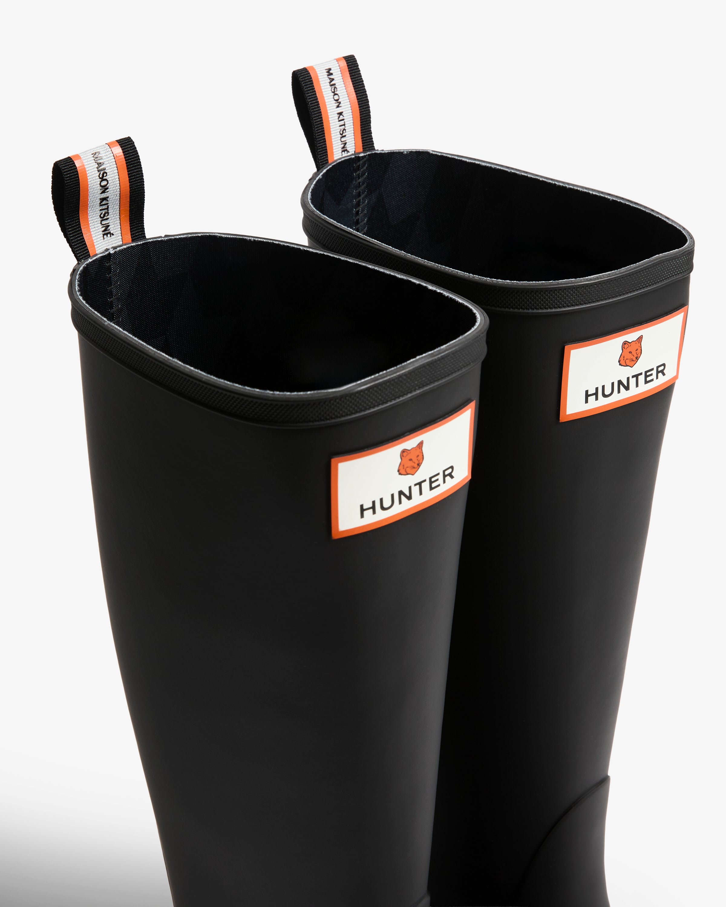 Hunter Boots Maison Kitsune X Hunter Unisex Downpour Tall Black