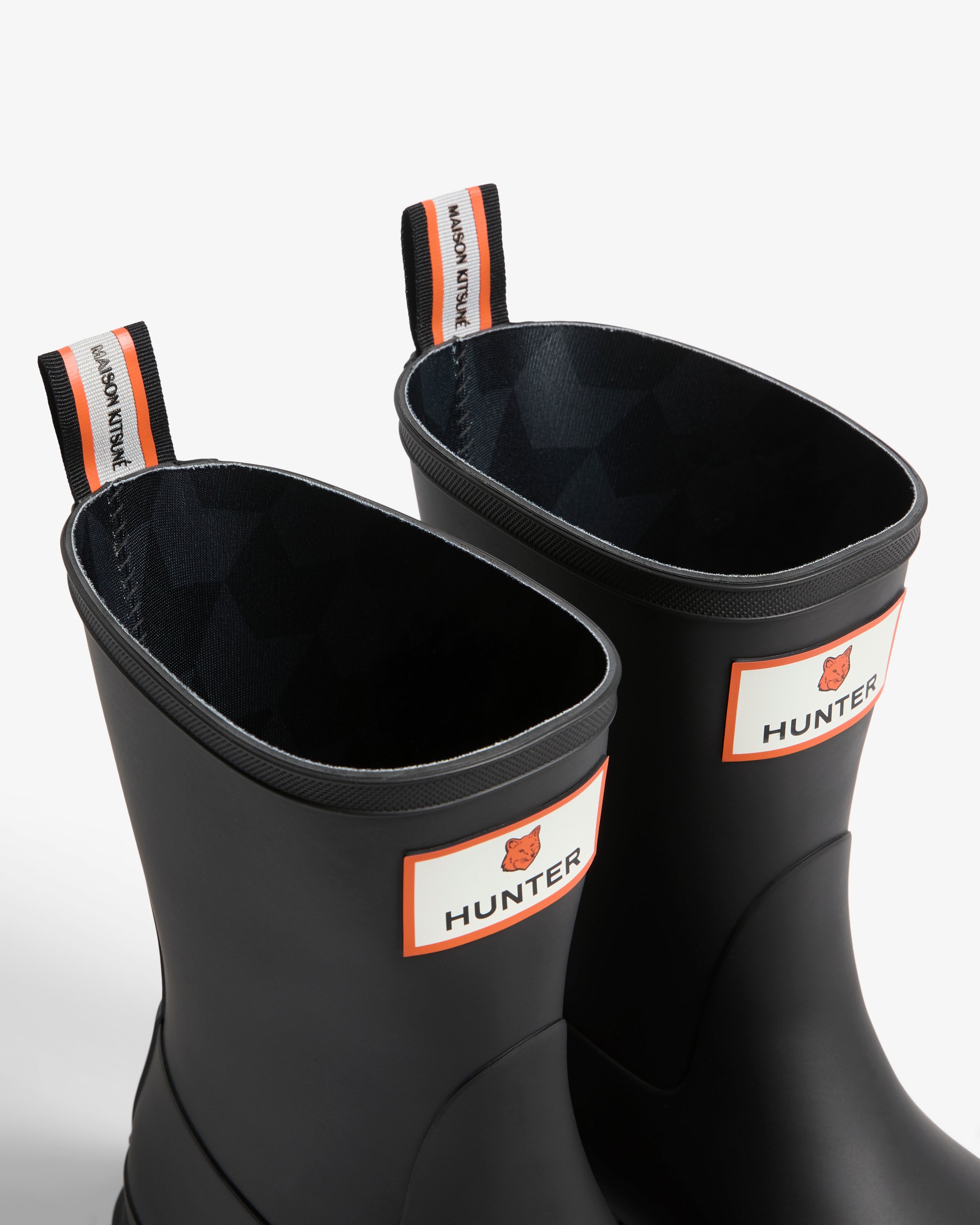 Hunter Boots Maison Kitsune X Hunter Unisex Downpour Short Black