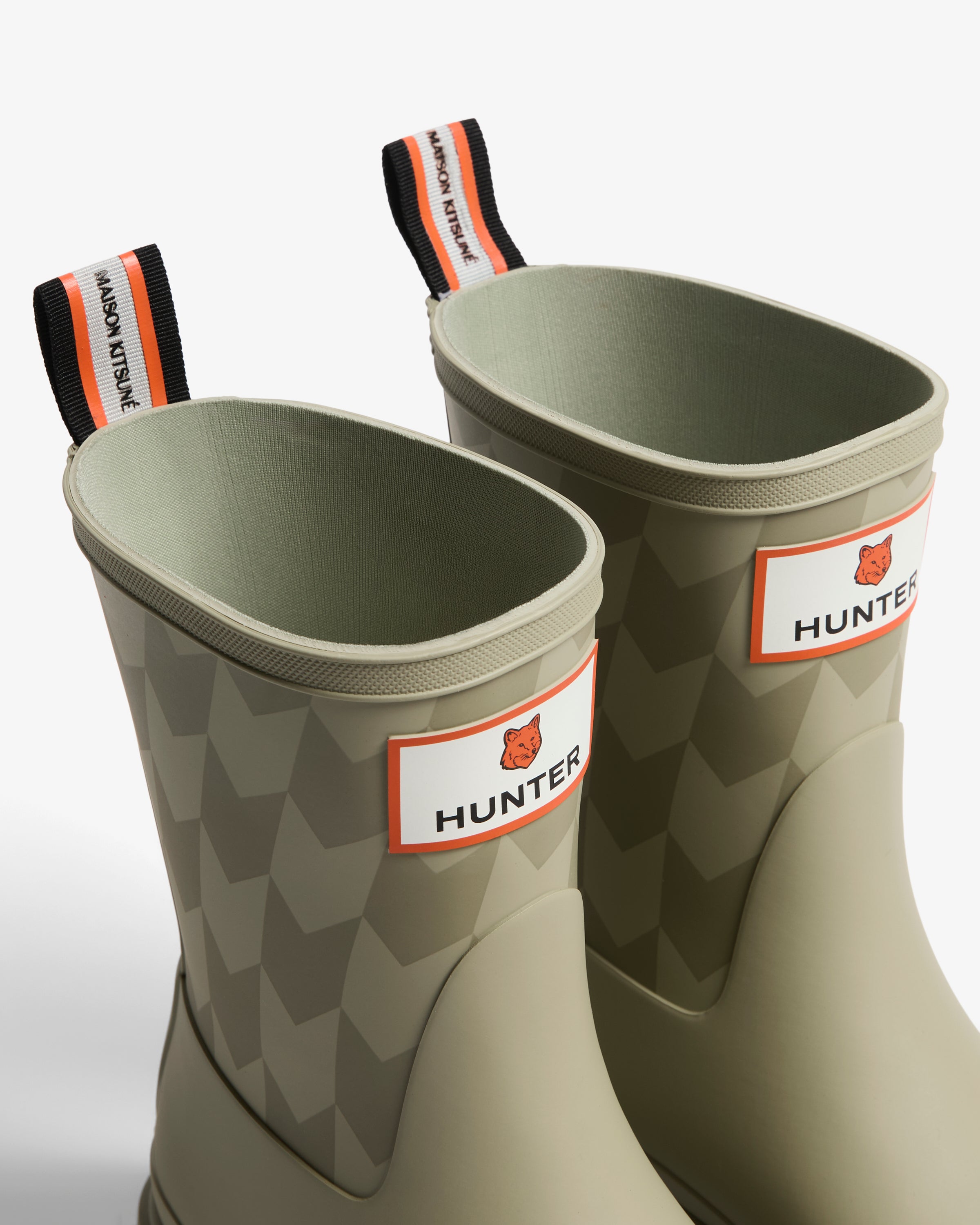 Maison Kitsune X Hunter Unisex Downpour Chevron Boot
