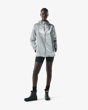 Unisex Packable Rain Jacket Metallic Silver