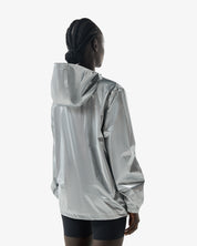 Unisex Packable Rain Jacket Metallic Silver