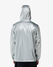 Unisex Packable Rain Jacket Metallic Silver