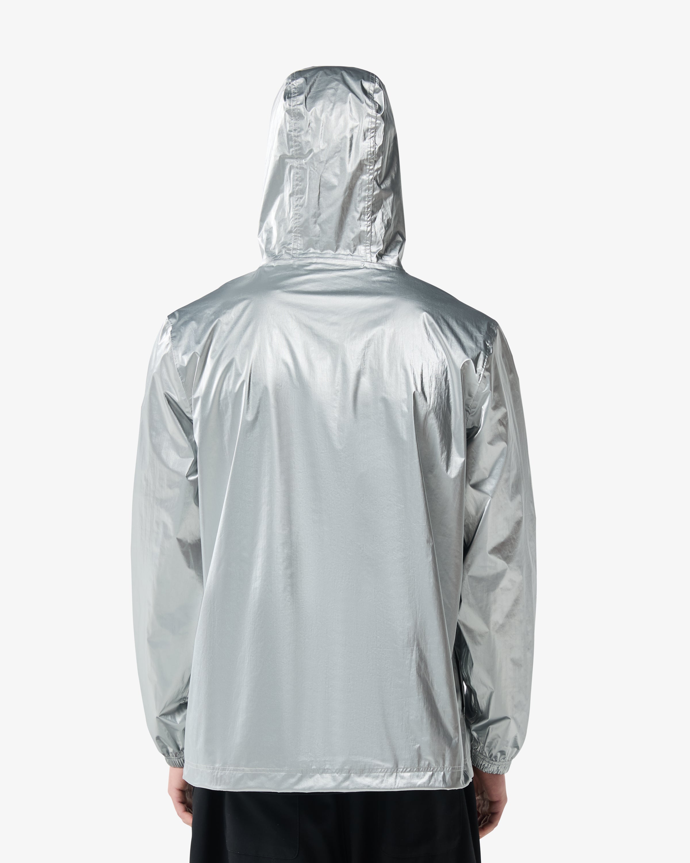 Unisex Packable Rain Jacket Metallic Silver