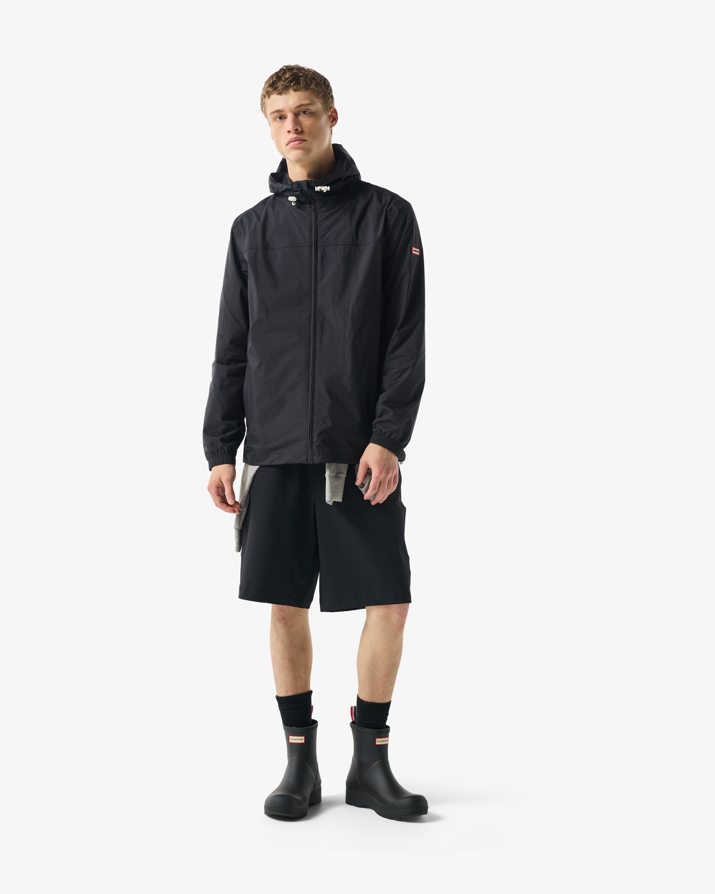 Unisex Packable Rain Jacket Black