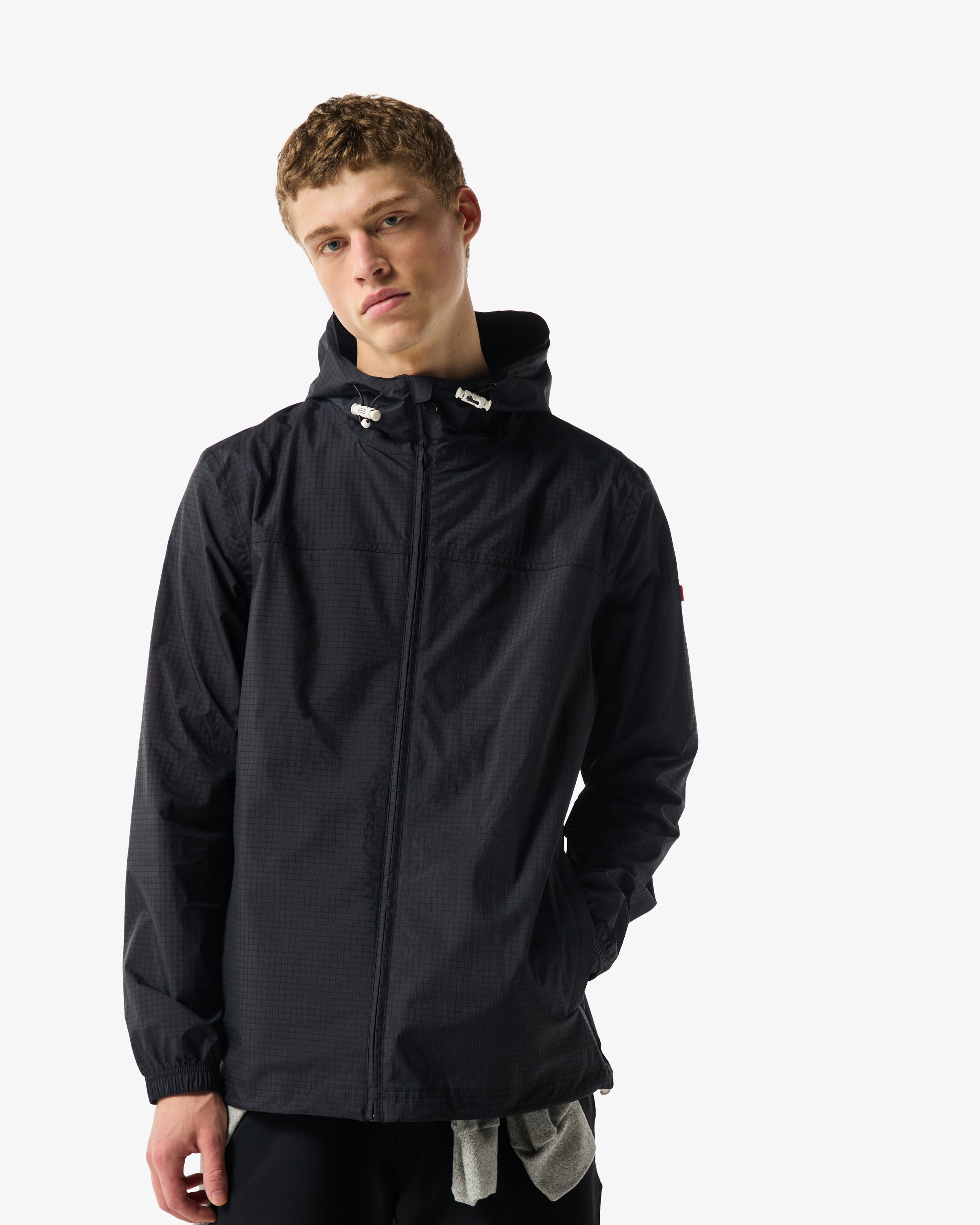 Unisex Packable Rain Jacket Black