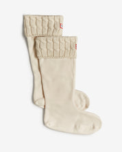 6 Stitch Cable Tall Boot Sock Hunter White