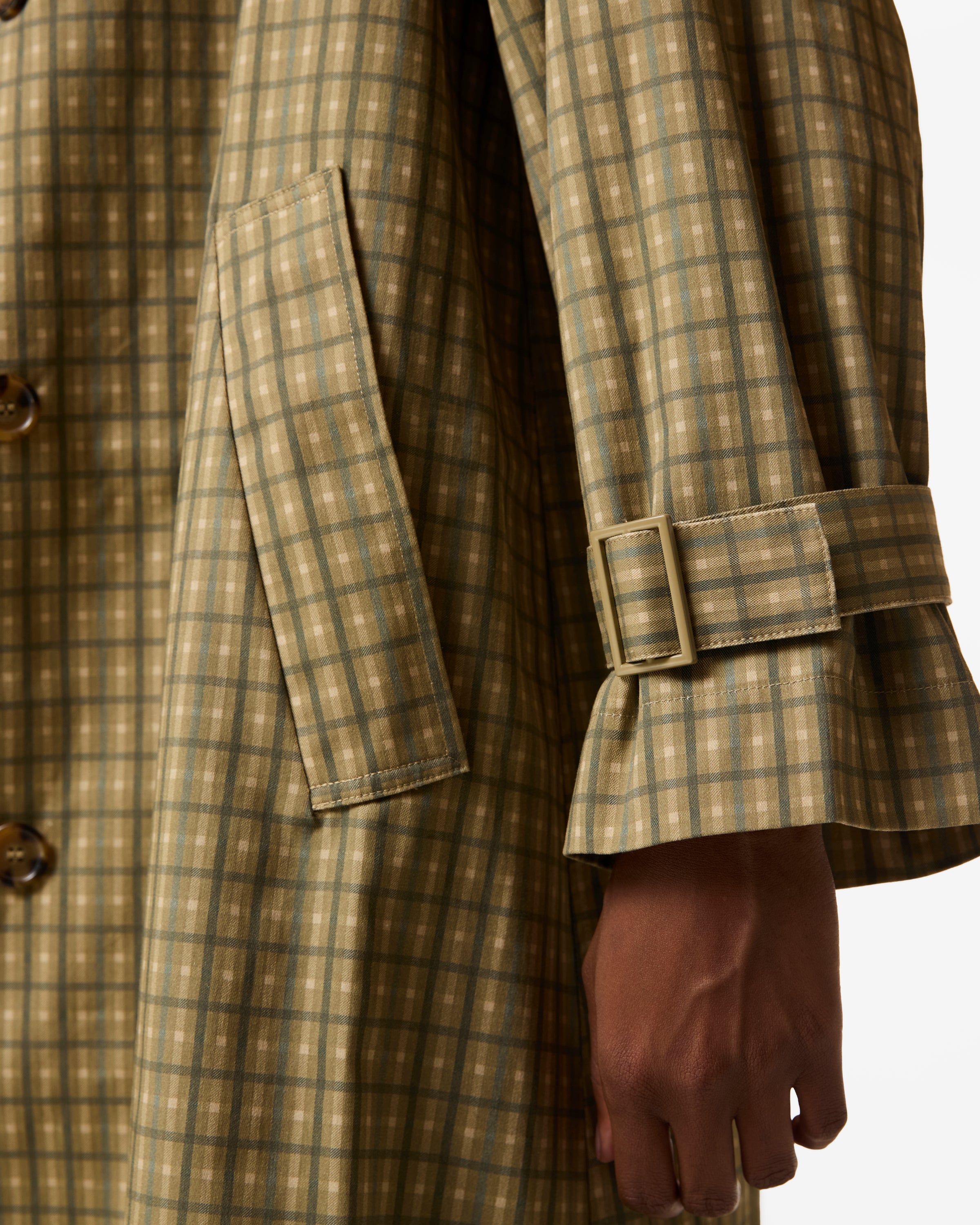 Meagan Check Coat Kelp Check