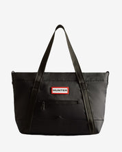 Nylon Midi Topclip Tote Bag Black