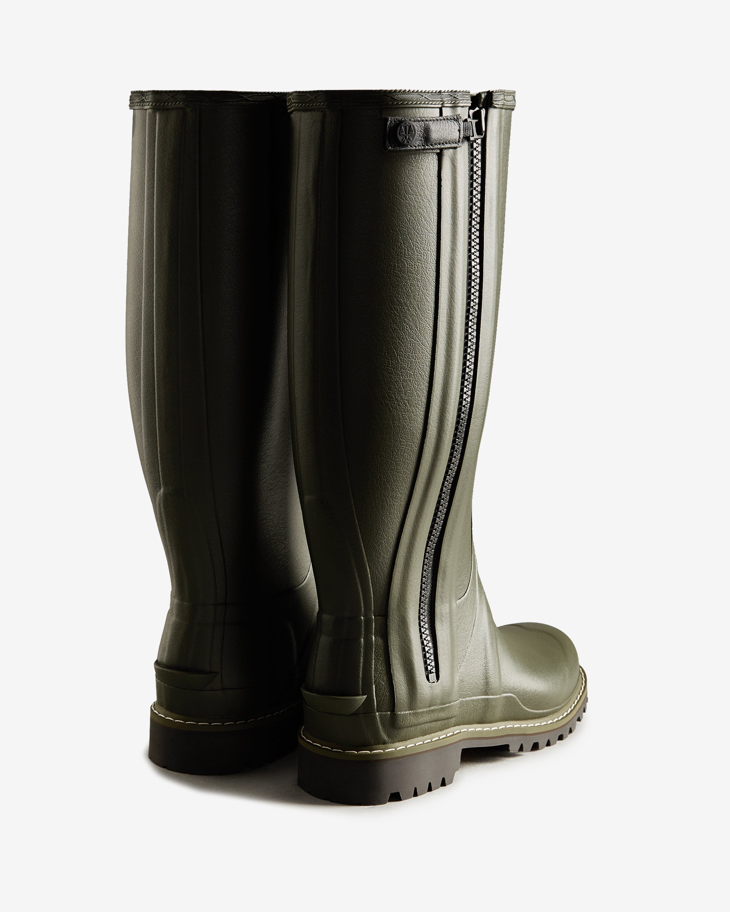 新品未使用 HUNTER バルモラル ロングブーツ UK8 ダークオリーブ Hunter Boots Men's Balmoral Full Zip Commando Tall Boots Dark Olive
