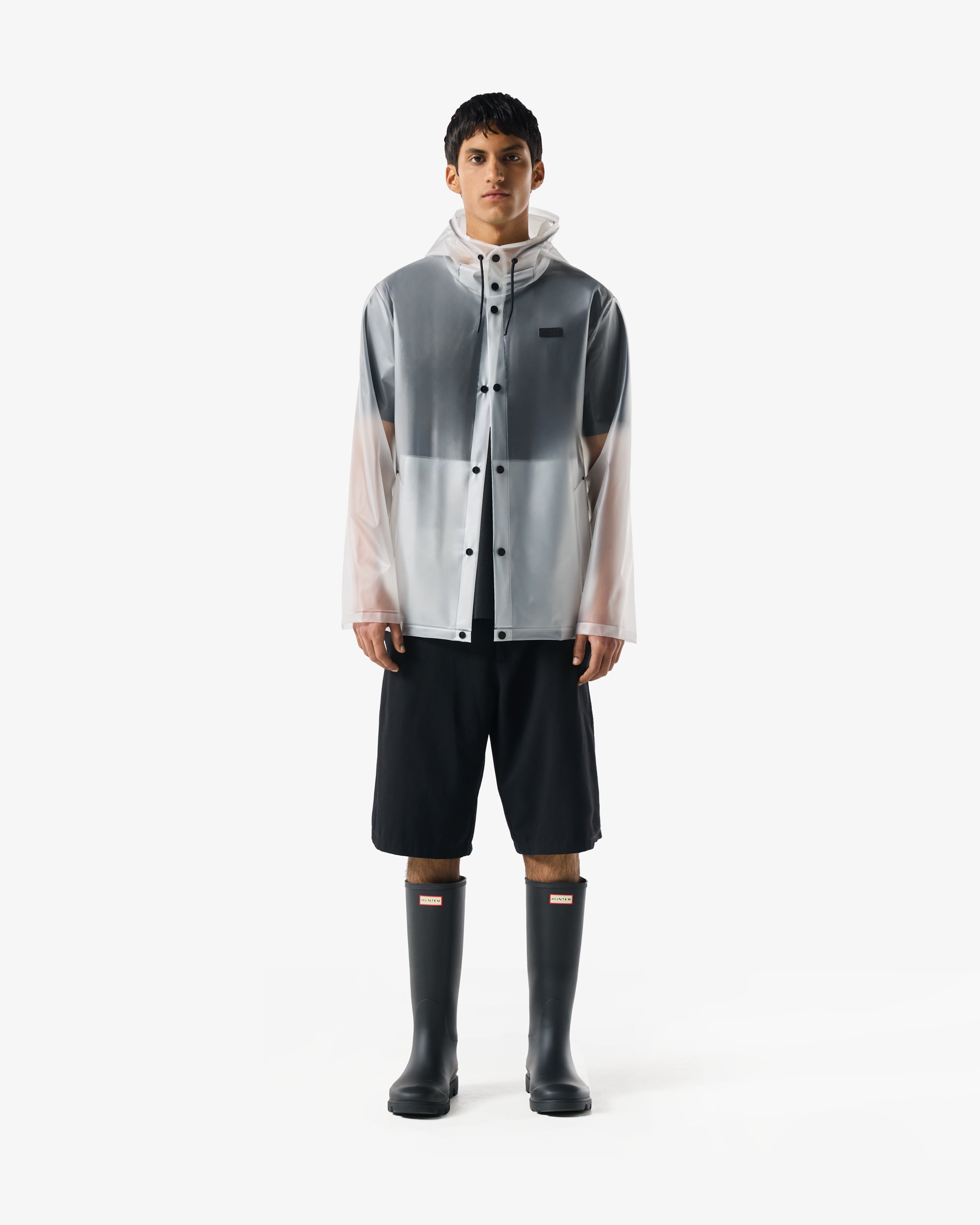 Unisex Hooded Rain Jacket Clear Matte