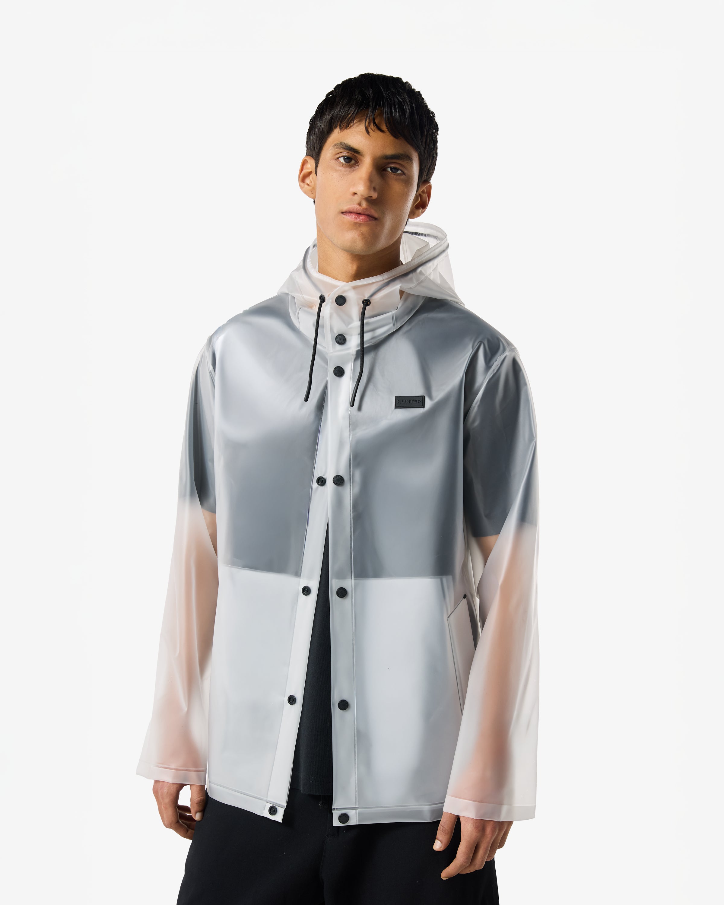 Unisex Hooded Rain Jacket Clear Matte