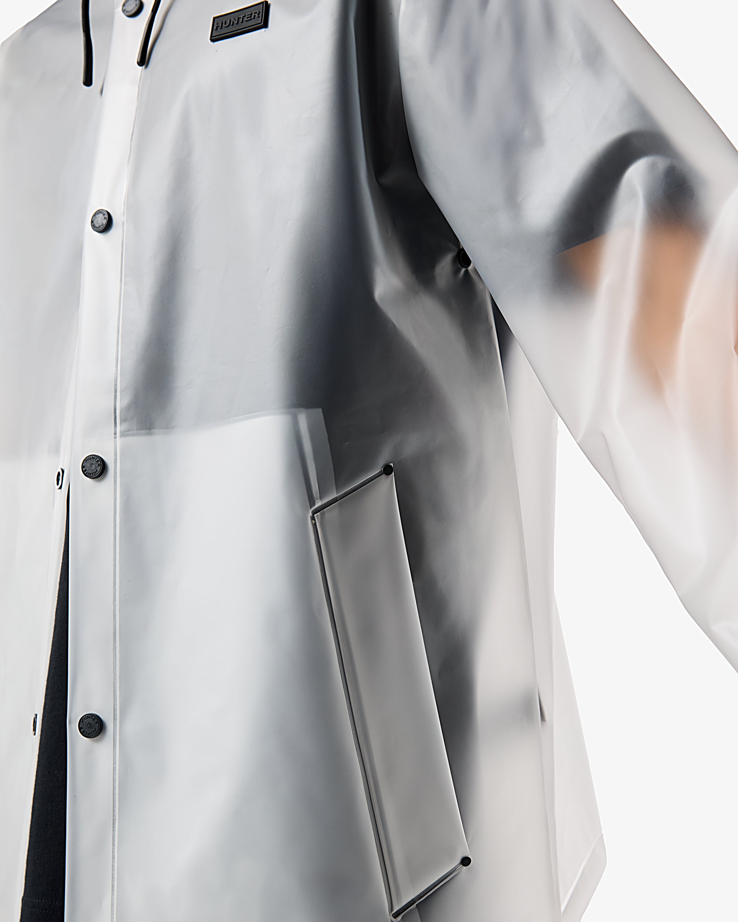 Unisex Hooded Rain Jacket Clear Matte