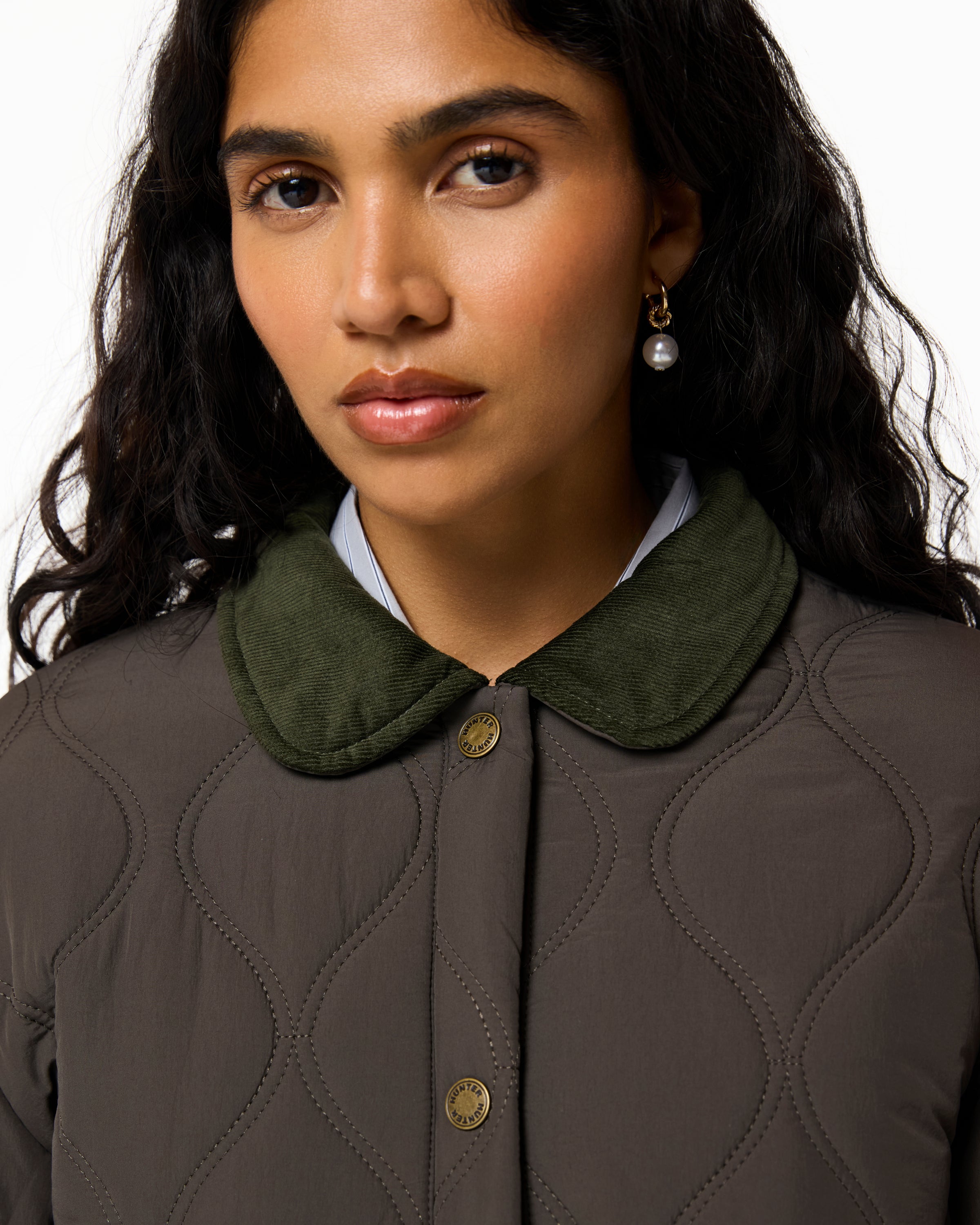 Witton Quilted Shacket Chocolate Brown