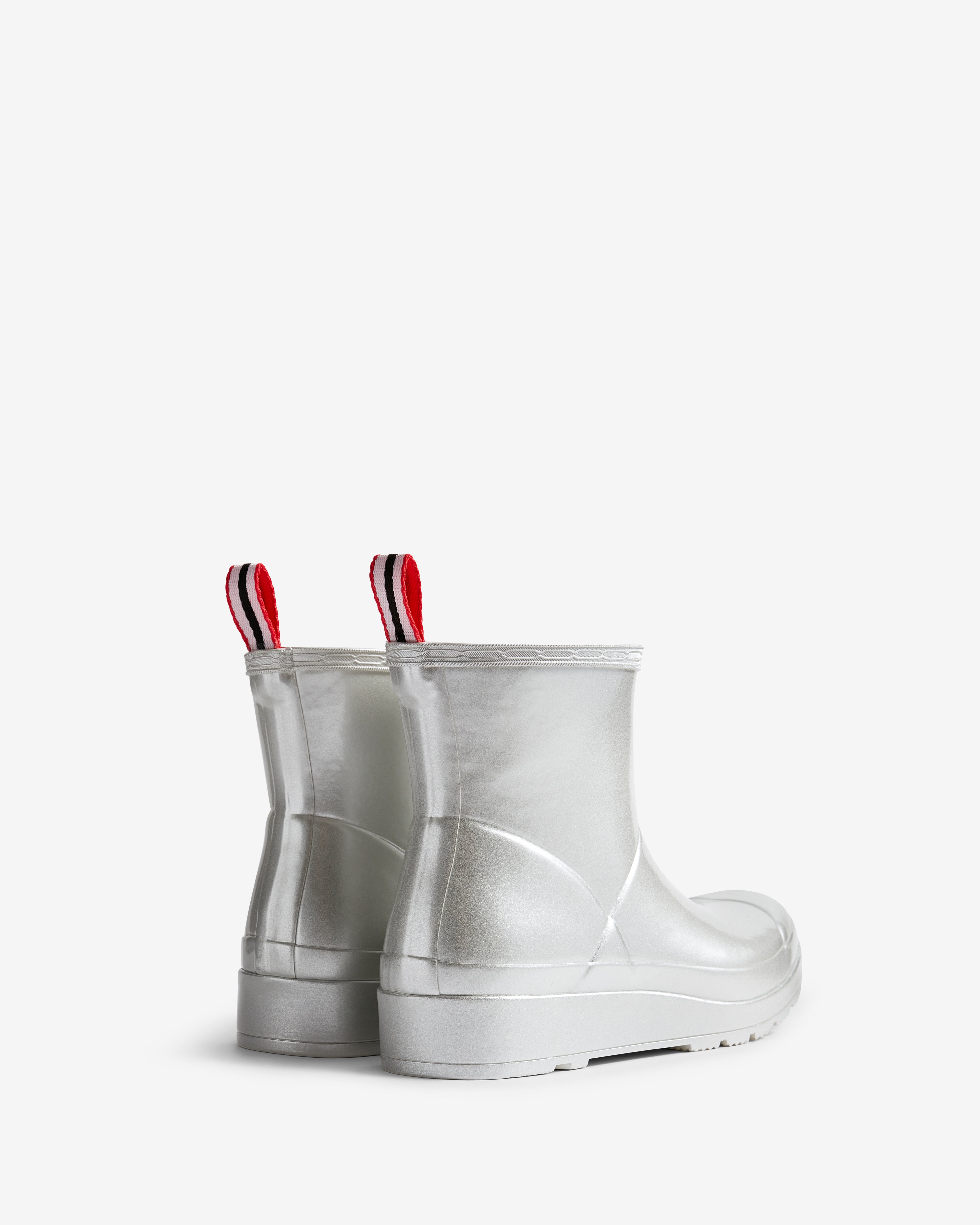 Women's Play Short Wellington Boots Silver Metalic